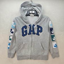 GAP KIDS x DISNEY MICKEY MOUSE MEDIUM FULL ZIP HOODIE GRAY EMBROIDERED LOGO