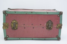 BARBIE DOLL WARDROBE CLOTHES CLOSET TRUNK STORAGE RED ATOMIC METAL CASE