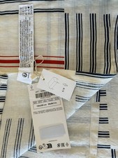 Zara Home 100%. Linen Large  Tablecloth 6/8 Seater Off White /Blue/Red BNWT.