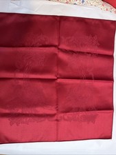 Vntg Damask Cloth Dinner Napkins Set  4 Red Wine Burgundy Rose Formal Style NWT