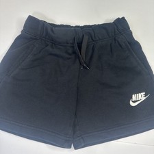 Nike Shorts French Terry Youth Girls Black Size large DA1405-010 Cotton x