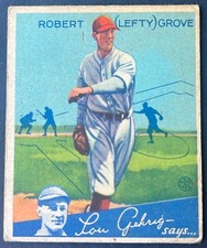 1934 Goudey #19 Robert "Lefty" Grove *No Creases *Boston Red Sox *HOF