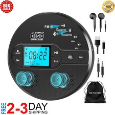 Rechargeable Personal Small Portable CD Player for Car with Bluetooth,Headphones