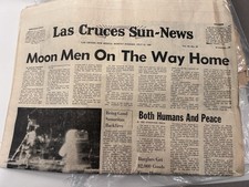 1969 Las Cruces Sun News Apollo 11 Moon Landing Newspaper Moon Men On Way Home
