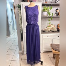 Size 10 Purple Sparkle Lace Overlay Formal Gown, Jessica Howard Wedding Gala