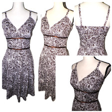 Y2K Babydoll Dress 4 Brown Floral strappy Earthcore Boho Goblincore Fairycore