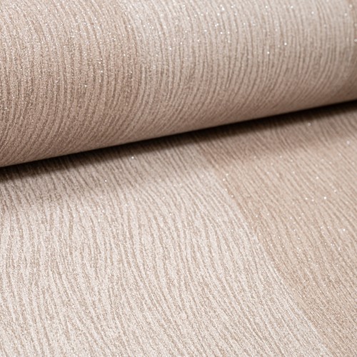 Taupe Brown Stripe Wallpaper Textured Glitter Shimmer Luxury Vinyl Heavyweight - Picture 7 of 9