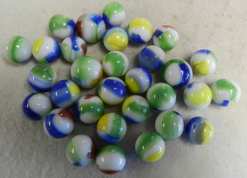 #18322m Vintage Group of 30 Marble King 3 Color Patch Marbles - Picture 12 of 12