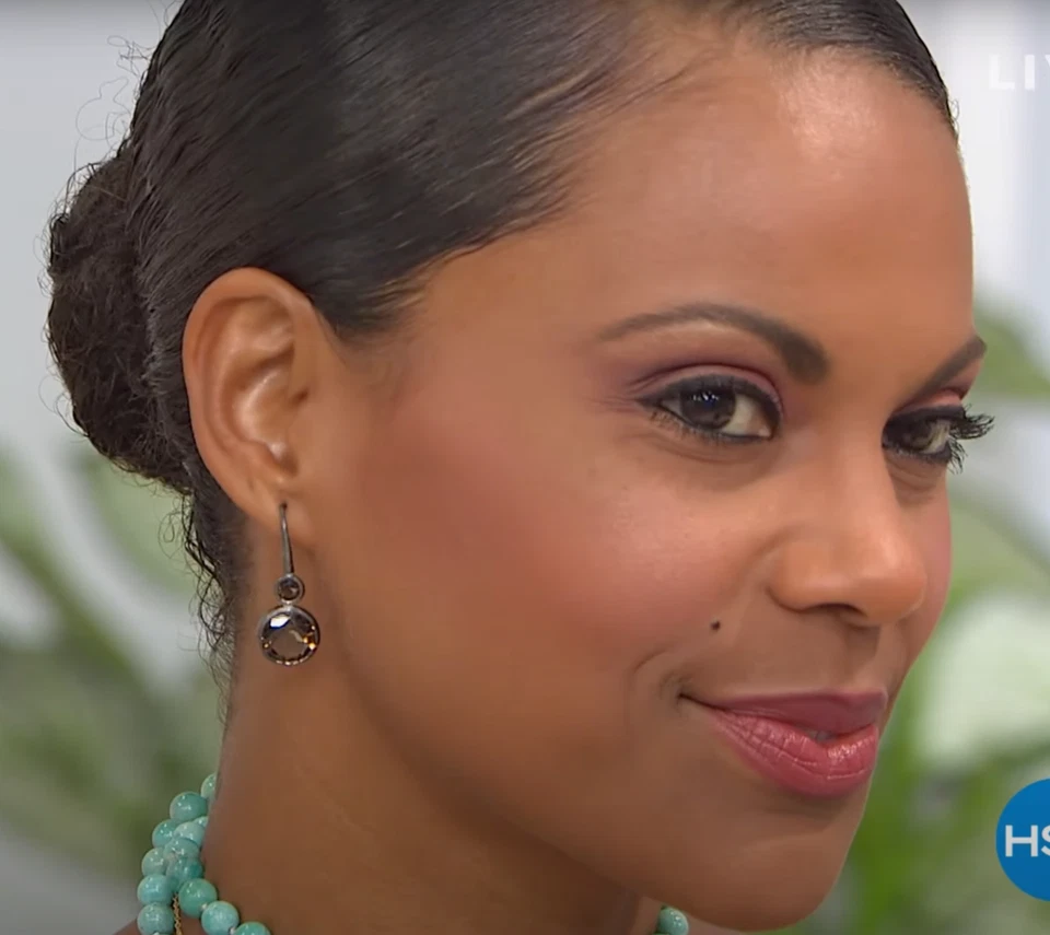 RAREZAS Pendientes colgantes de alambre francés de piedras preciosas chapadas en rodio - Cuarzo ahumado - Nuevos con etiquetas Foto 4 de 4