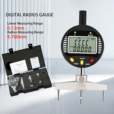 Digital Radius Gauge Indicator 5 Changeable Measuring Jaw Measurement Tools Nerr