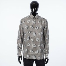 DIOR x DANIEL ARSHAM 1100 Dress Shirt - Gray Technical Canvas - Eroded Print