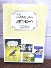 Faithfully Yours Birthday Cards featuring Birds 12 cards With Scripture