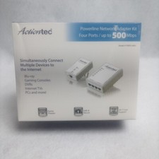 ActionTec Powerline Network Adaptor Kit w/ 4 Ports Up to 500 MBPS PWR514K01 NIB
