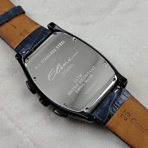 RARE ELINI JUMBO BAROKAS CHRONOGRAPH QUARTZ SWISS MADE MEN'S WATCH NEW BATTERY - Picture 8 of 11