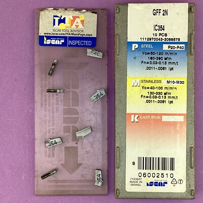 8pc  ISCAR   GFF - 2N   Carbide Grooving Inserts, IC354 Machinist
