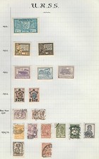 RUSSIE / URSS - 18 timbres 1922 - 1925 - 1929/32 sur charnière, sur feuille... 