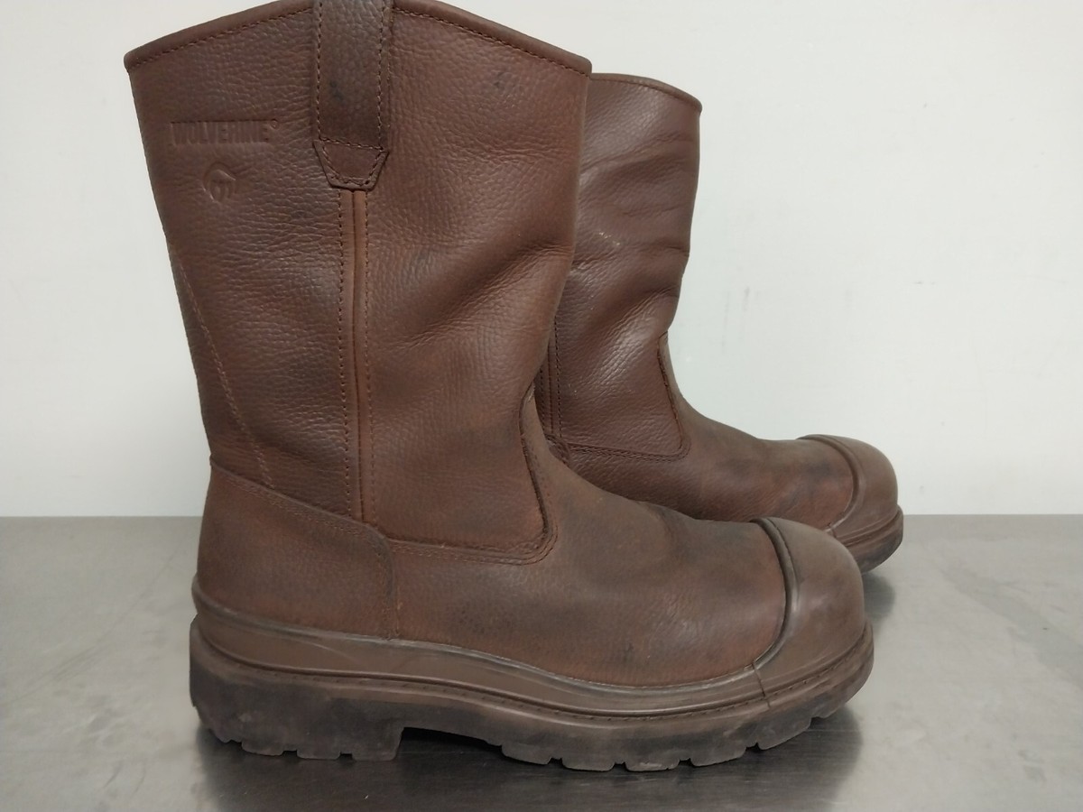 Wolverine Men\'s Brown‎ Leather Steel Toed Tall Boots Size 11M-#WO4664. Perfect Wolverine Trade Wedge 6 main image 4