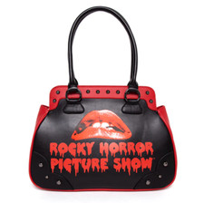 Rock Rebel Rocky Horror Picture Show Lips Black And Red Magnetic Handbag