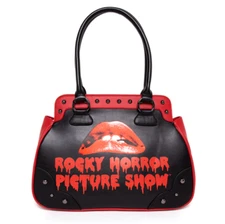 Rock Rebel Rocky Horror Picture Show Lips Black And Red Magnetic Handbag