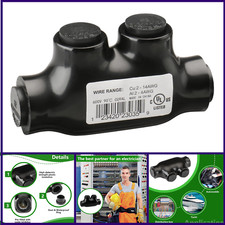 Black Insulated Splice Connector,2-14 Gauge Aluminum to Copper Wire Connectors