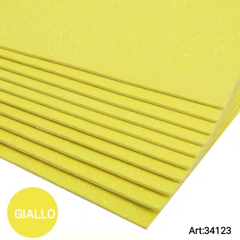 Fogli Gomma Eva Glitterata Nera - 10 Pezzi 40x60cm, Spessore 2mm - Foto 3