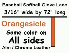 Leather Laces for Baseball Softball Glove 6 Orangesicle Color AC Type 3/16"x72