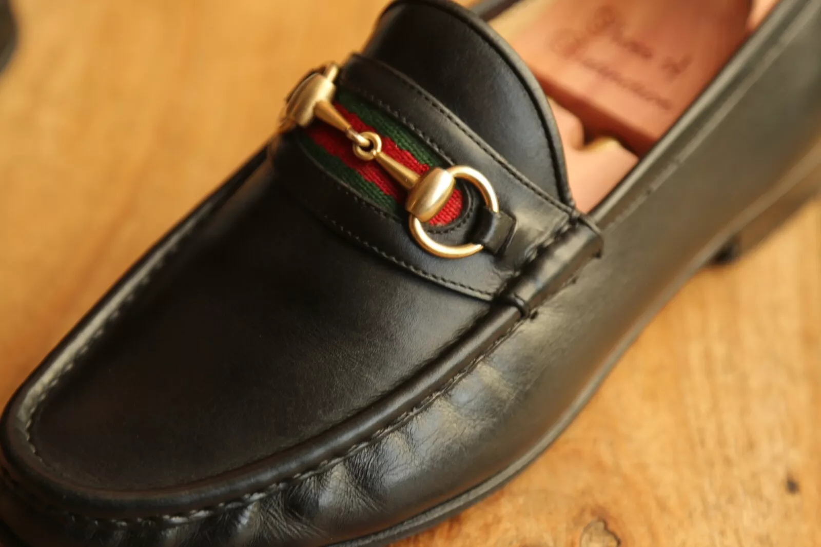 Mocassins Gucci cuir noir laiton mors chaussures homme UK 9,5 E EU 43,5 US 10,5