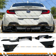 FOR 2022-25 SUBARU BRZ TOYOTA GR 86 PU REAR BUMPER DIFFUSER + CORNER SPATS APRON