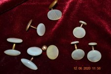 1 pr  7 single Vintage Mother of Pearl Men's Cuff links/Studs