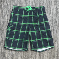 OP. Men's Size Medium Rich Black Green Board Shorts Swim Trunks Swimwear