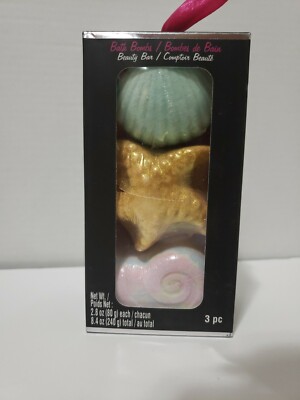 Sea Shore scented bath Bombs (3 Pack) mix berry,banana, spearmint  FAST FREE S&H