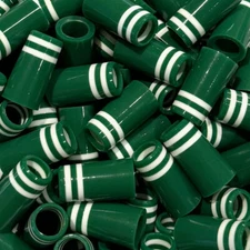 (12) Premium Quality Iron Ferrules Green w/ Double White Rings 1”