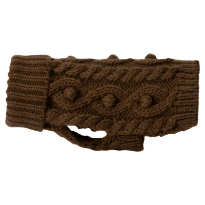 PAIKKA Hunde Strickpullover Handmade Knit Sweater camel, warm & antibakteriell