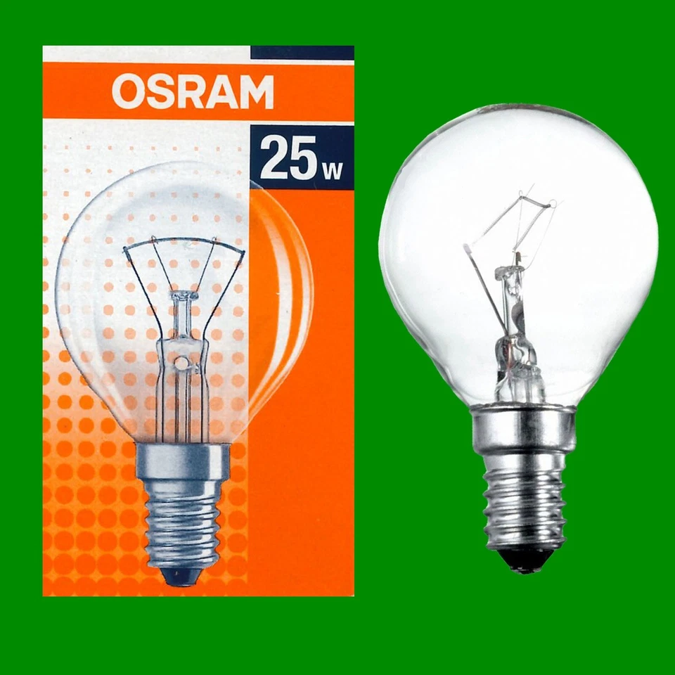 10x 25W Osram Incandescent Filament Clear Golf Dimmable Light Bulb E14 SES