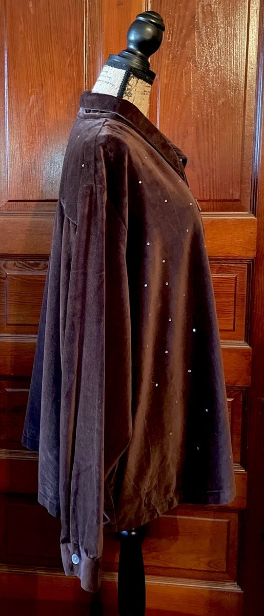 Quacker Factory Women's Velvet Top Jacket New NWT Brown Quacker Factory Women's Velvet Top Jacket New NWT Brown