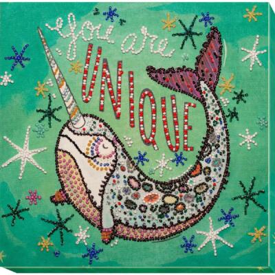 Abris Art Perlenstich Set ''Einzigartig...'', bedruckt, 20x20cm