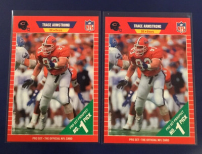1989 Pro Set # 487 TRACE ARMSTRONG Rookie Lot 2 Chicago Bears Raiders Gators $$