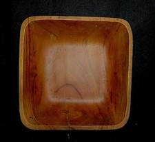 Hand Made Wooden Bowl Rustic Style Bowl 6 3/4" W X 6 3/4" X L 1 3/4" T