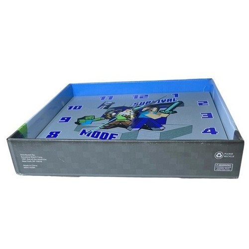 Minecraft Wall Clock Analog Quartz Battery Operate Gamer Gift 11 In Square Gray - Picture 9 of 15