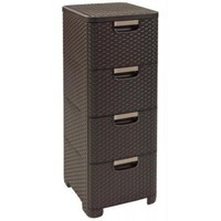 Curver 209906 Storage Drawer Tower Wicker-look Polypropylene 4 X 14 L Cm Curver 209906 Storage Drawer Tower Wicker-look Polypropylene 4 X 14 L Cm