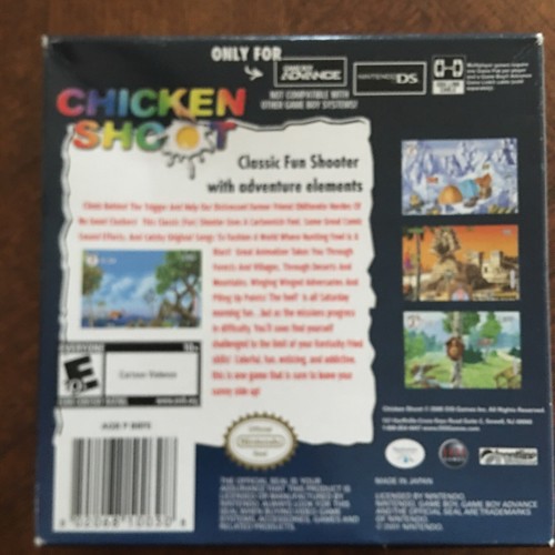 Chicken Shoot (Nintendo Game Boy Advance, 2005, E10+) Cartridge, Manual & Box! - Foto 2 di 10
