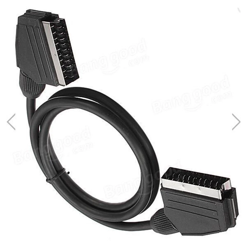 SCART 21 Pin Male To Male AV Lead Nickel Connector Extension Adapter RGB Cable - Image 3 of 4