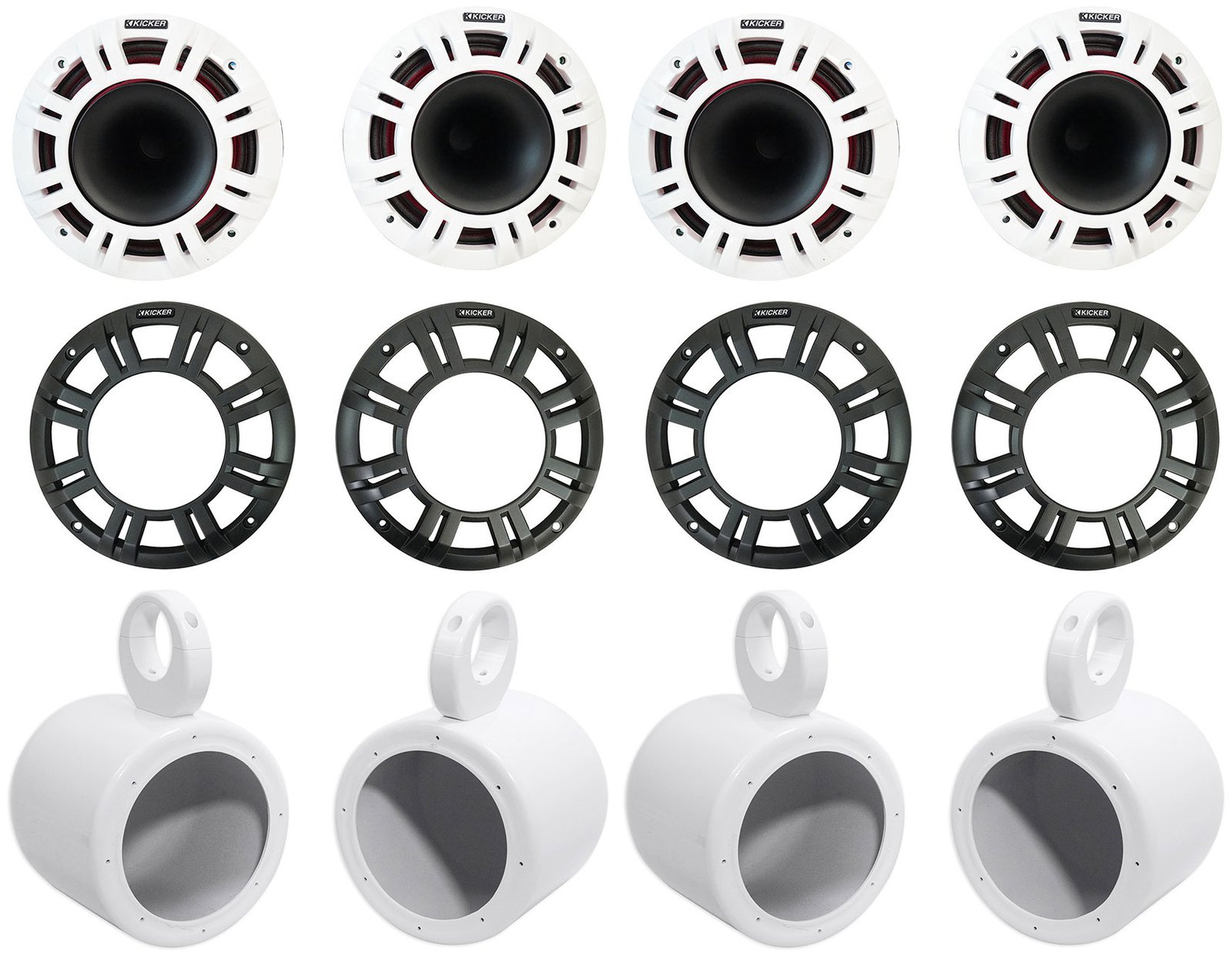 4 Колонки для вейкборда KICKER 48KMXL654 300 Вт 65 мм белые с подсветкой KMXL65 188090₽