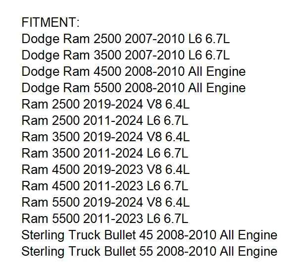 Dodge Ram 2500 3500 4500 5500 2007-24 5,7 L 5,9 L 6,4 L 6,7 L filtro de aire 53034051AB Foto 4 de 4