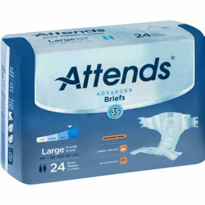 Attends DermaDry Complete Brief Large, 44'' - 58'' #DDC30 - Bag of 24