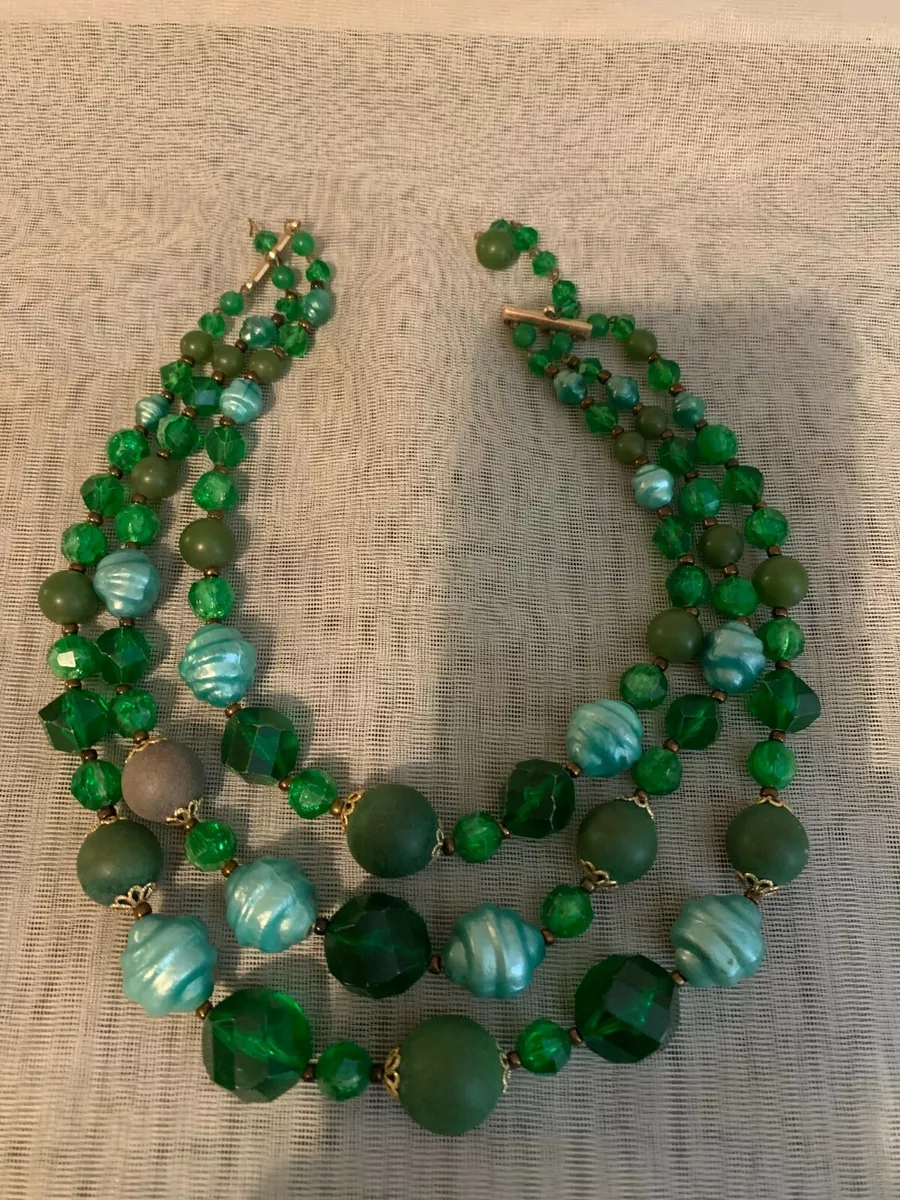 Green crystal cheap beads necklace