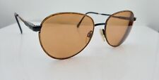 Vintage Luxottica Princeton Black Brown Oval Metal Sunglasses Italy FRAMES ONLY