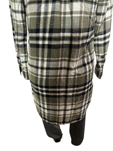 American Eagle Women's Flannel Shirt Dress Size M Plaid Boho Outdoor Boyfriend - Picture 5 of 11