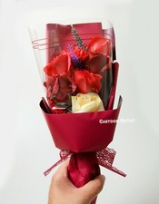 Red Scented Soap Rose Bouquet W/ Gift Box Birthday Gift Trending Rare Find