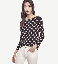 NEW NWT Ann Taylor Petite Mixed Circle Sweater Size: XXSP or XSP Color: Black